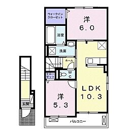エトワール 2LDKの間取図画像
