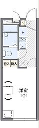 レオパレス花物語 1Kの間取図画像