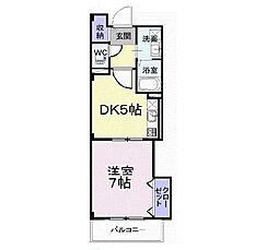 ボヌール 1DKの間取図画像