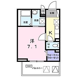 メゾンミント 1Kの間取図画像
