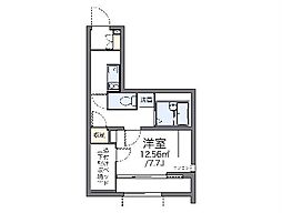 レオパレステルミック 1Kの間取図画像