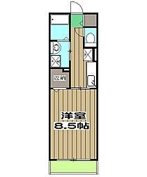 グランベイベリー 1Kの間取図画像