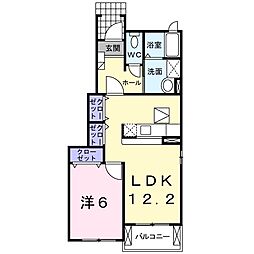 ホマルヴィラ　Ａ 1階1LDKの間取り