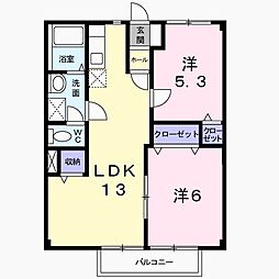 メゾンラ・メール2 2LDKの間取図画像