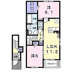 メゾンドルマロン 2LDKの間取図画像