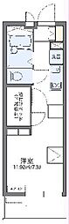 レオパレス竹松 1Kの間取図画像