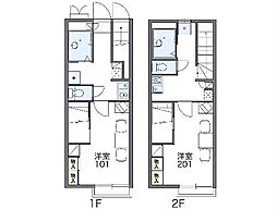 JR中央線 三鷹駅 徒歩20分の賃貸アパート 2階1Kの間取り