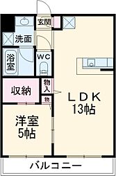 東武東上線 ふじみ野駅 徒歩11分の賃貸マンション 1階1LDKの間取り
