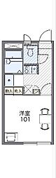 レオパレスパールリビエール1 1Kの間取図画像