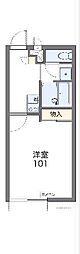 レオパレスアースリー生田 1Kの間取図画像