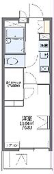 レオパレスマメゾン2 1Kの間取図画像