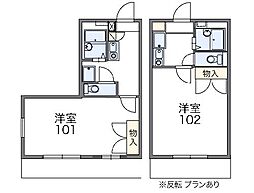 レオパレスクラージュ富塚1 1Kの間取図画像