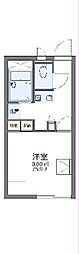 レオパレスフローレ2002 1Kの間取図画像