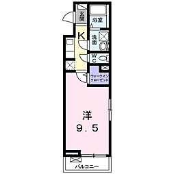 クラッテーロ八王子 1Kの間取図画像