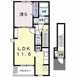 ヴィオラ 1LDKの間取図画像