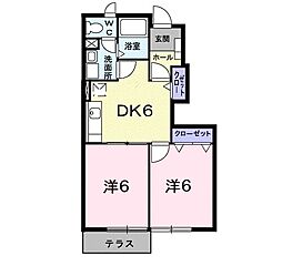 ファーウェスト鎌倉 2DKの間取図画像