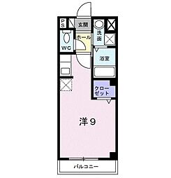 JR常磐線 天王台駅 徒歩20分の賃貸アパート 1階ワンルームの間取り
