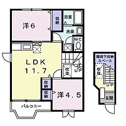 ピュアライズ 2LDKの間取図画像