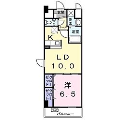 メゾンドエクセレンス2 1LDKの間取図画像
