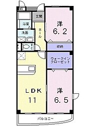 グランコート 2LDKの間取図画像