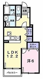 ル・パサージュ 1LDKの間取図画像