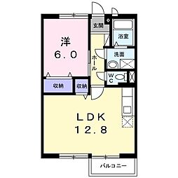 エヴァハウス 1LDKの間取図画像