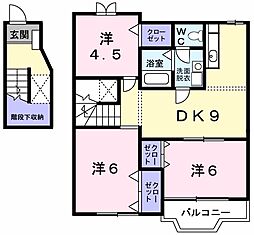 サウスウィンドK 3DKの間取図画像
