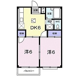 エルディム笹島 2DKの間取図画像