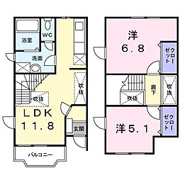 ハーモニー102 2LDKの間取図画像