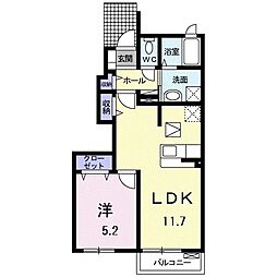 JR東海道本線 豊橋駅 バス11分 藤沢町下車 徒歩7分の賃貸アパート 1階1LDKの間取り