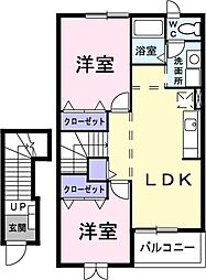 サン・エアリーB 2LDKの間取図画像