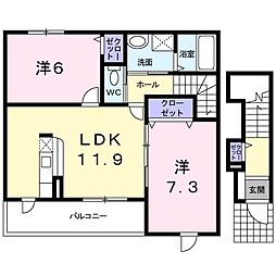 ペルル5 2LDKの間取図画像