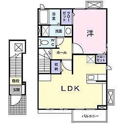 インフィニート 1LDKの間取図画像