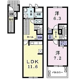 ボニート1 2LDKの間取図画像