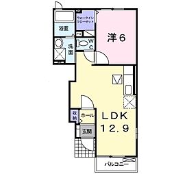 フェリス・イーIII 1階1LDKの間取り