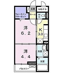 都営三田線 蓮根駅 徒歩7分の賃貸マンション 1階2Kの間取り
