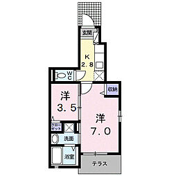 東京メトロ東西線 葛西駅 徒歩19分の賃貸アパート 1階1SKの間取り