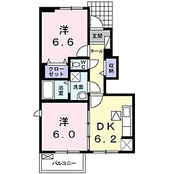 サンガーデン和泉壱 2DKの間取図画像