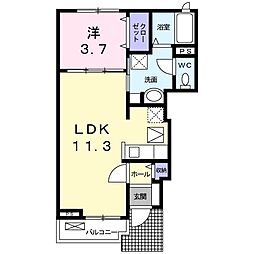 イースト・ハウス 1LDKの間取図画像
