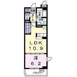 アルカディア1 1LDKの間取図画像