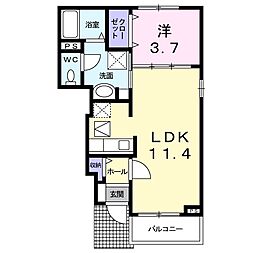 アビタシオン・ピュール 1LDKの間取図画像