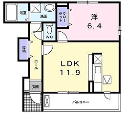 ベル・ブローテ 1LDKの間取図画像