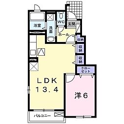 ブライト・ヒルサイト 1LDKの間取図画像