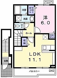 クリンゲル・バオム 2階1LDKの間取り