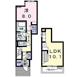 サンヴェール茂原C 1LDKの間取図画像