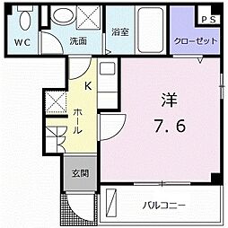 フォンテーヌ 1Kの間取図画像