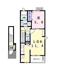 ラ・ルーチェ1 1LDKの間取図画像