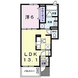 リヴェール・ルミェール 1LDKの間取図画像