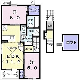 マニフィーク2 2LDKの間取図画像