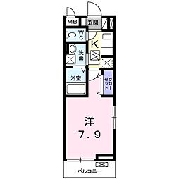 ベルルミエール 1Kの間取図画像